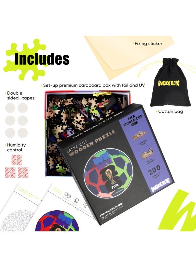 FIFA World Cup 26 Global CAN MEX USA Official Licensed Football Shape Wooden Puzzle – 200 Pieces | 14+ Premium Collectible Gift & Home Decor - Image 5